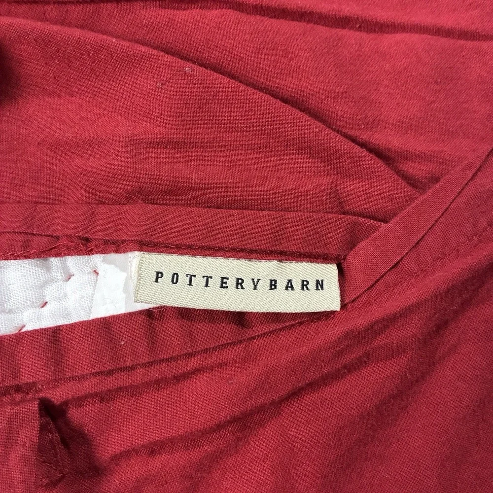 Pottery Barn Georgia Quilted Paisley Pillow Shams Red Pink Paisley Standard Size